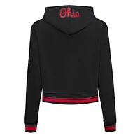 Women's Pro Standard Black Ohio State Buckeyes Cropped Pullover Hoodie