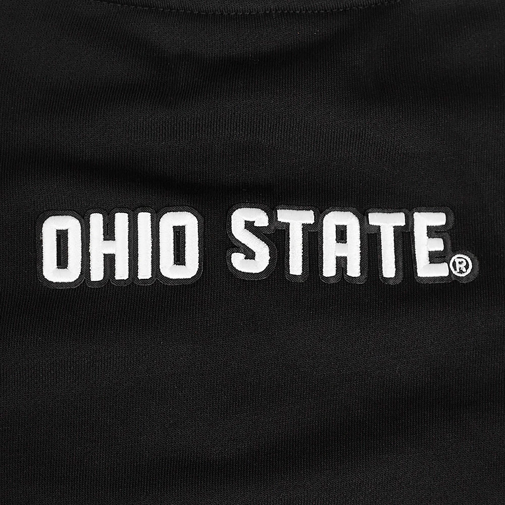 Women's Pro Standard  Black Ohio State Buckeyes Pearl Cropped Pullover Sweatshirt