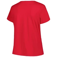Women's Profile Scarlet Ohio State Buckeyes Plus Arch Over Logo Scoop Neck T-Shirt