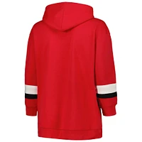 Profil Femme Scarlet Ohio State Buckeyes Plus Badge Bridge Stripe Pull à capuche