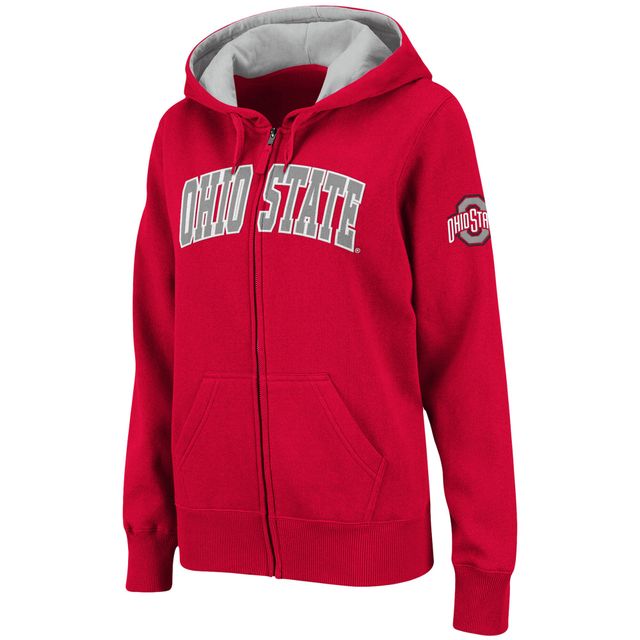 Sweat à capuche zippé Scarlet Ohio State Buckeyes pour femme avec nom arqué