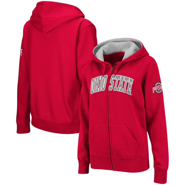 Sweat à capuche zippé Scarlet Ohio State Buckeyes pour femme avec nom arqué