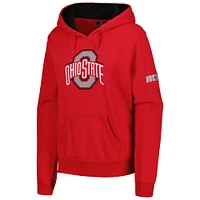 Women's Scarlet Ohio State Buckeyes Big Logo Pullover Hoodie