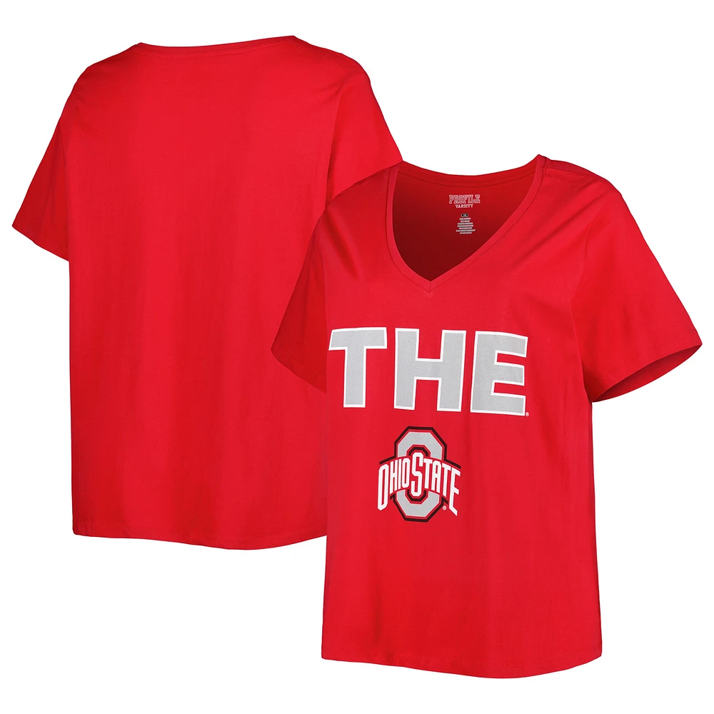 Women's Scarlet Ohio State Buckeyes Plus T-Shirt