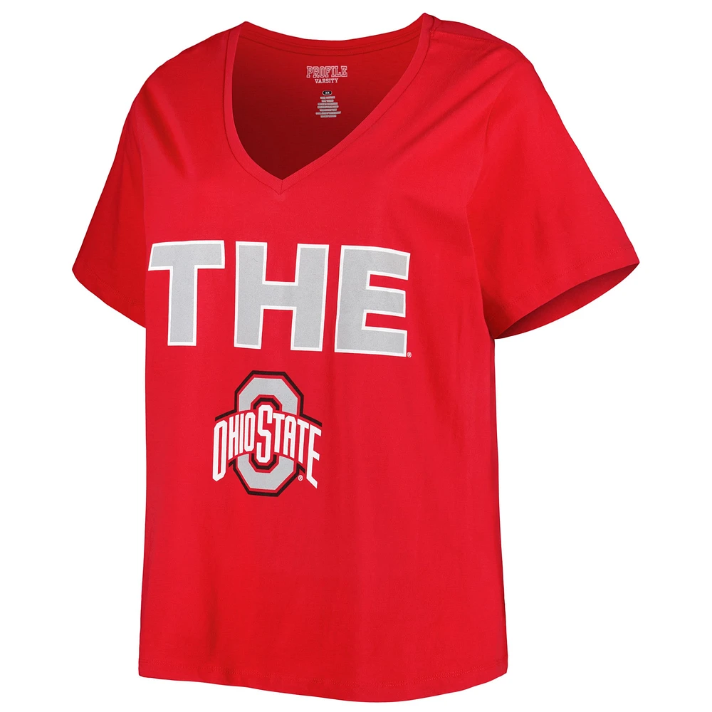 Women's Scarlet Ohio State Buckeyes Plus T-Shirt