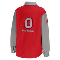 Women's WEAR by Erin Andrews Scarlet Ohio State Buckeyes Button-Up Shirt Jacket