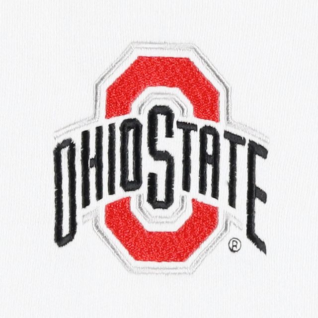 Sweat à capuche manches dolman contrastées blanc/écarlate Ohio State Buckeyes pour femme