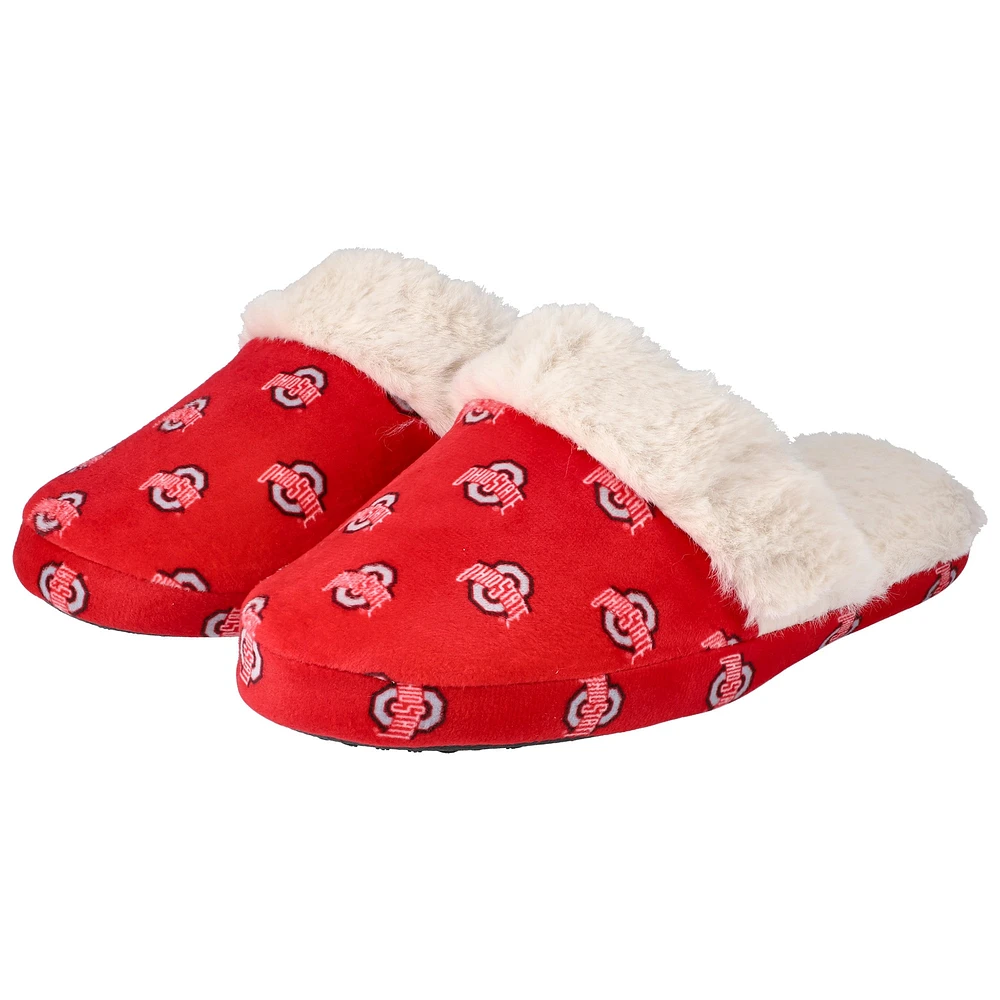 Chaussons en fausse fourrure ZooZatz Ohio State Buckeyes pour femmes