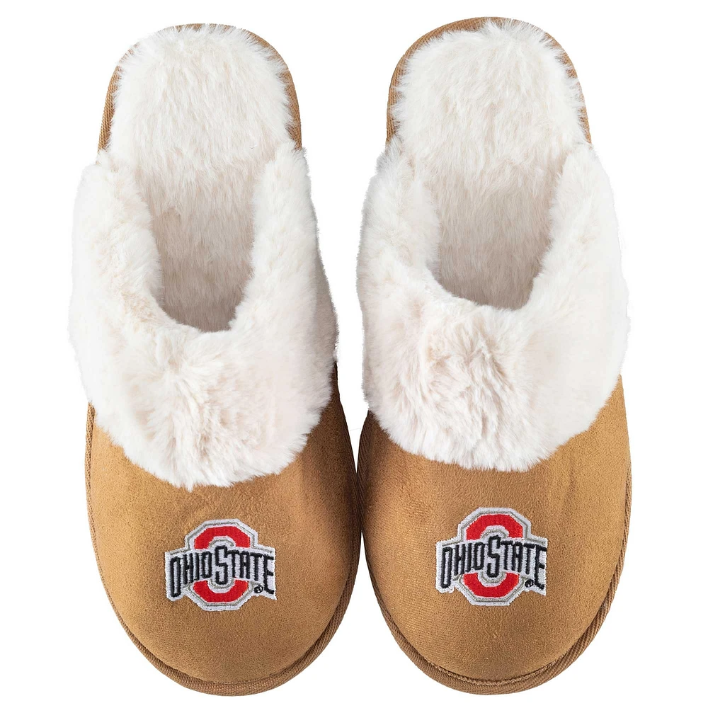 ZooZatz Ohio State Buckeyes, pantoufles en fausse fourrure pour femmes