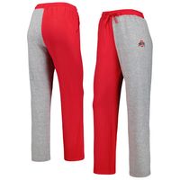 Women's ZooZatz Scarlet/Gray Ohio State Buckeyes Colorblock Cozy Tri-Blend Lounge Pants