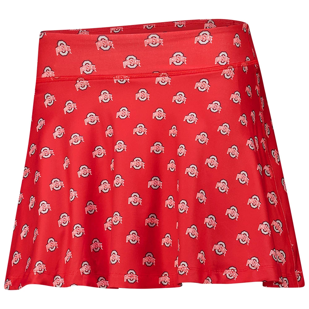 Jupe-short fluide à imprimé intégral ZooZatz Scarlet Ohio State Buckeyes pour femme