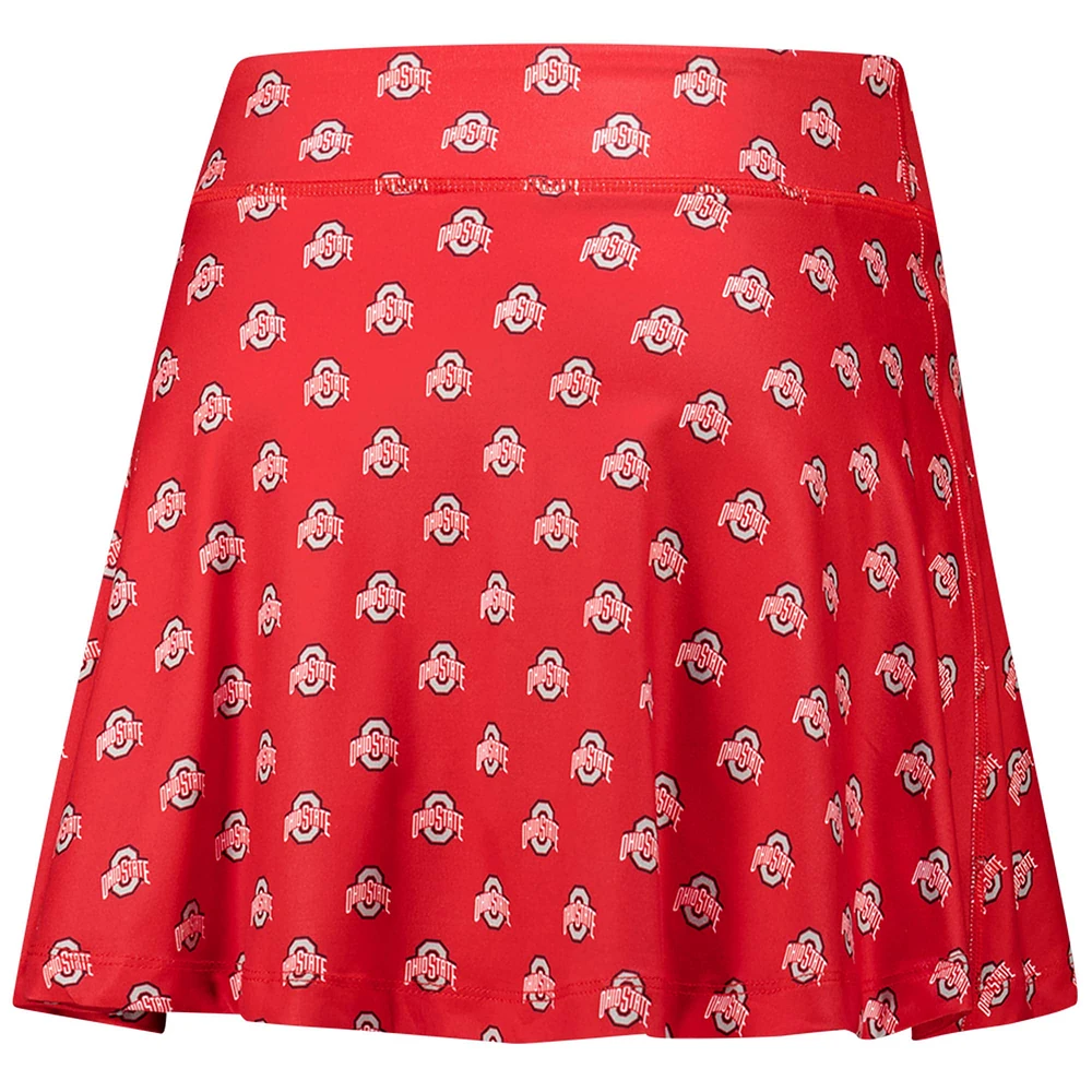 Women's ZooZatz Scarlet Ohio State Buckeyes Allover Print Flowy Skort