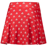 Jupe-short fluide à imprimé intégral ZooZatz Scarlet Ohio State Buckeyes pour femme