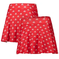 Jupe-short fluide à imprimé intégral ZooZatz Scarlet Ohio State Buckeyes pour femme