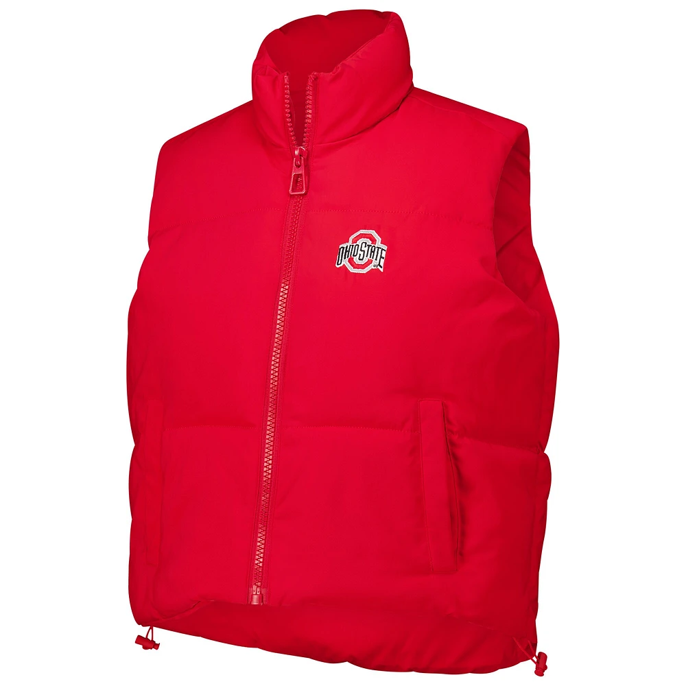 Gilet court zippé ZooZatz Scarlet Ohio State Buckeyes pour femme