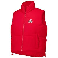 Gilet court zippé ZooZatz Scarlet Ohio State Buckeyes pour femme