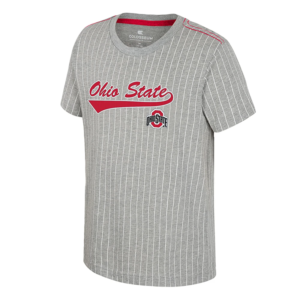 Youth Colosseum  Heather Gray Ohio State Buckeyes Airball Baseball T-Shirt