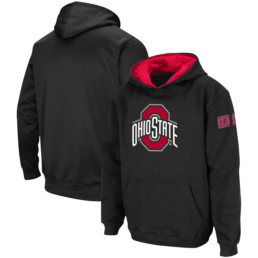 Chandail à capuchon gros logo Ohio State Buckeyes noir pour jeune