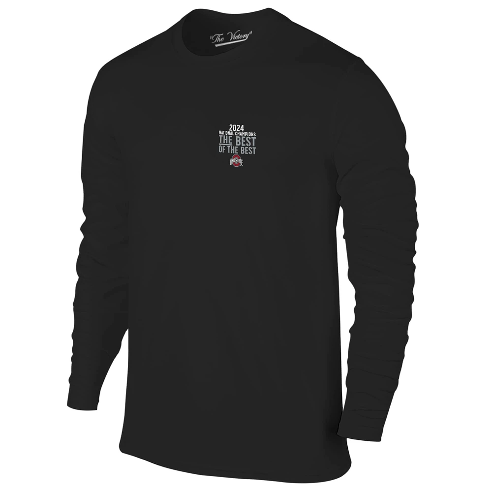 Youth Black Ohio State Buckeyes College Football Playoff 2024 National Champions Score Long Sleeve T-Shirt