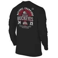 Youth Black Ohio State Buckeyes College Football Playoff 2024 National Champions Score Long Sleeve T-Shirt