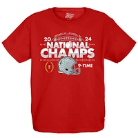 Youth Blue 84 Scarlet Ohio State Buckeyes College Football Playoff 2024 National Champions Schedule T-Shirt