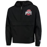 Youth Champion Black Ohio State Buckeyes Pack & Go Quarter-Zip Windbreaker Jacket
