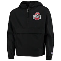Youth Champion Black Ohio State Buckeyes Pack & Go Quarter-Zip Windbreaker Jacket