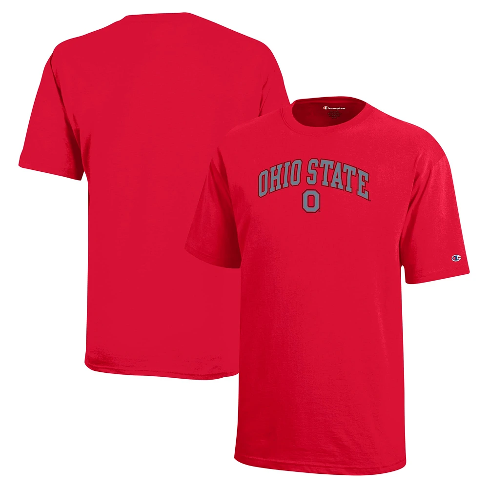 Champion de la jeunesse Scarlet Ohio State Buckeyes Arch Over Logo T-Shirt