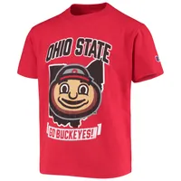 Champion de la jeunesse Scarlet Ohio State Buckeyes Strong Mascot T-shirt