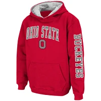 Youth Colosseum Scarlet Ohio State Buckeyes 2-Hit Pullover Hoodie