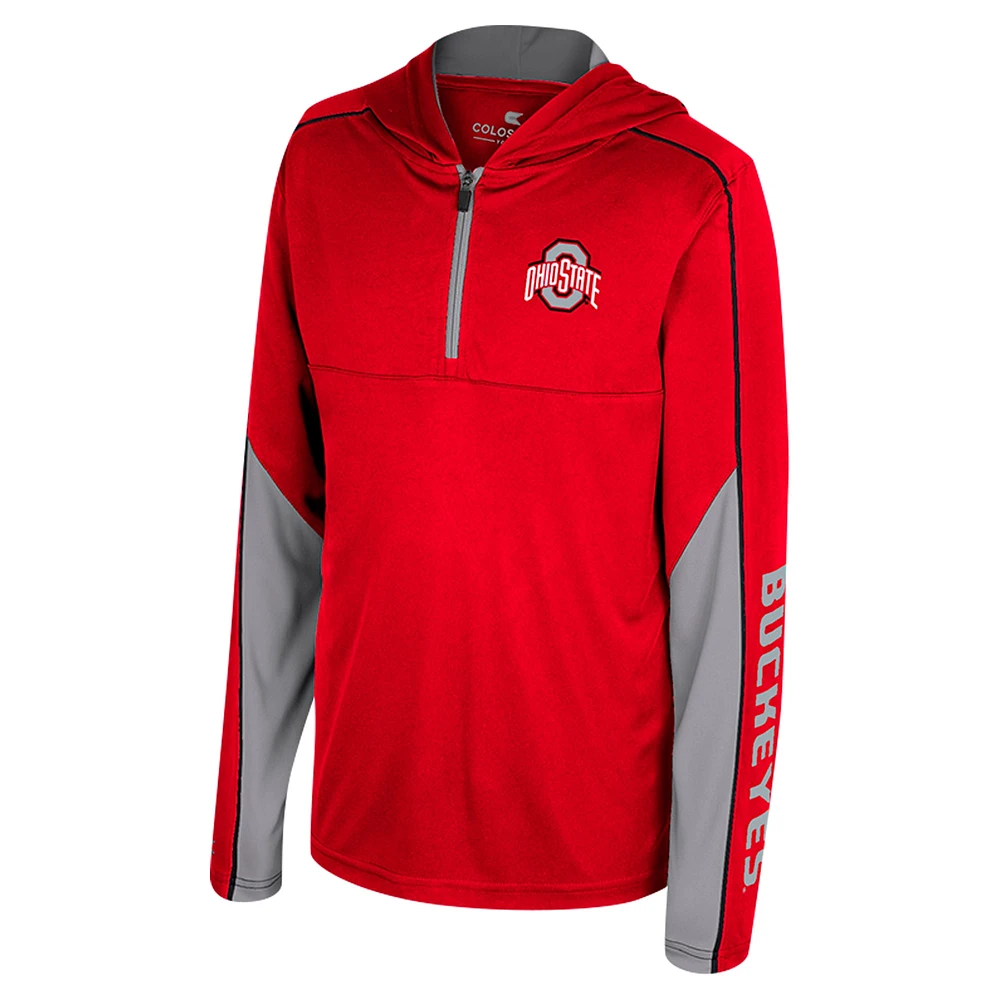 Youth Colosseum Scarlet Ohio State Buckeyes Hansel Quarter-Zip Hoodie