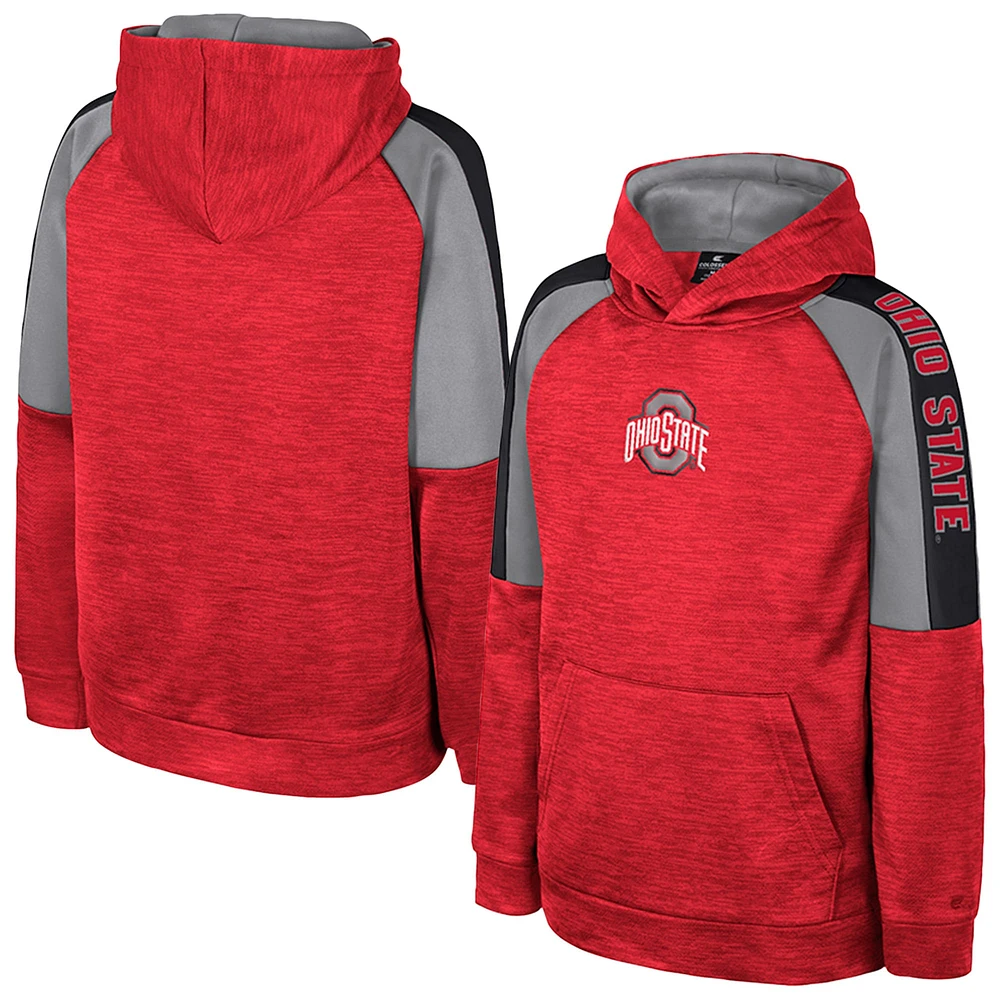 Sweat à capuche pour jeunes Colosseum Scarlet Ohio State Buckeyes