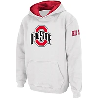 Sweat à capuche blanc avec grand logo des Buckeyes de l'Ohio State Colosseum pour jeunes