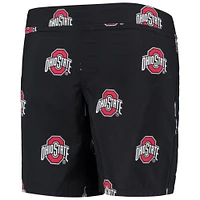 Youth Columbia Black Ohio State Buckeyes Backcast Printed Omni-Shade Shorts