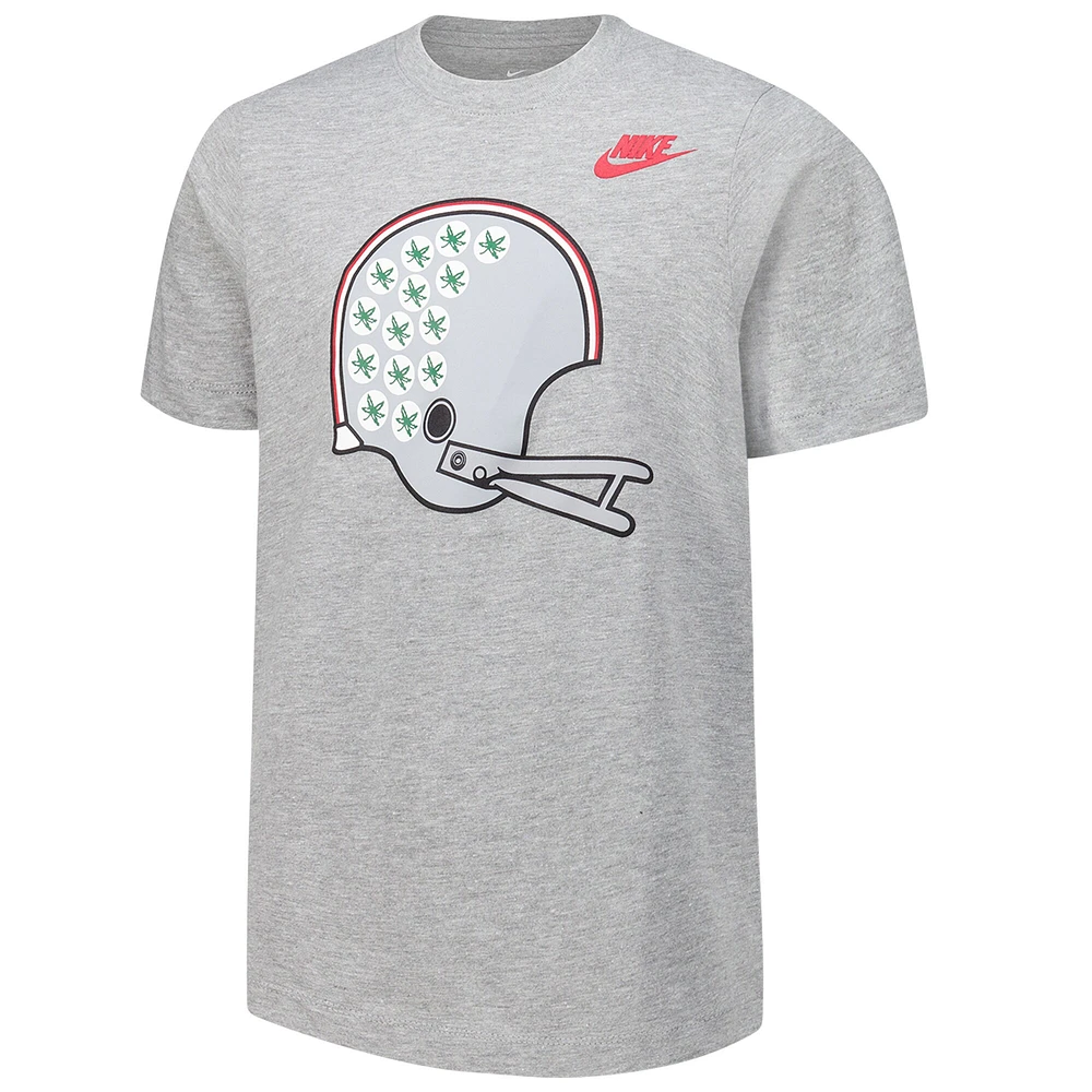T-shirt pour casque Nike Ohio State Buckeyes gris chiné jeune