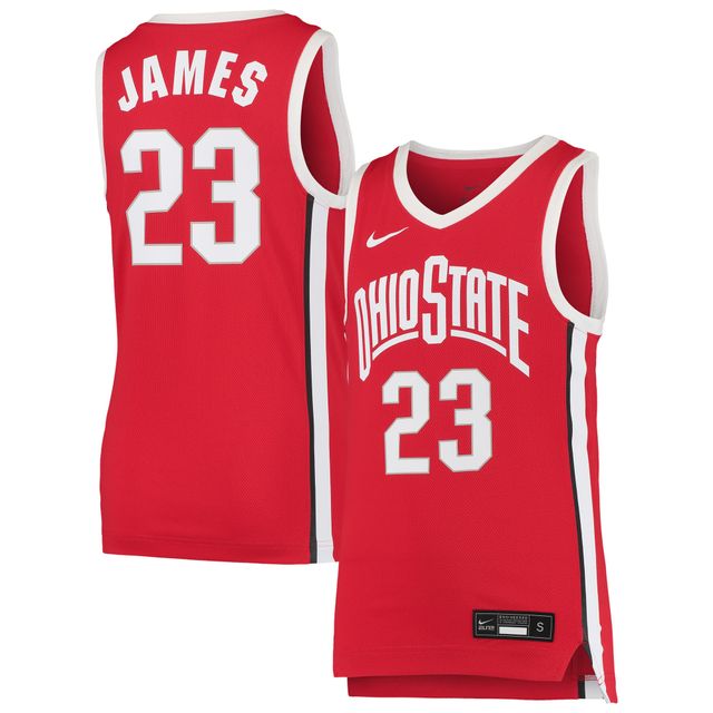 Maillot de basket-ball réplique Nike LeBron James Scarlet pour jeunes Ohio State Buckeyes