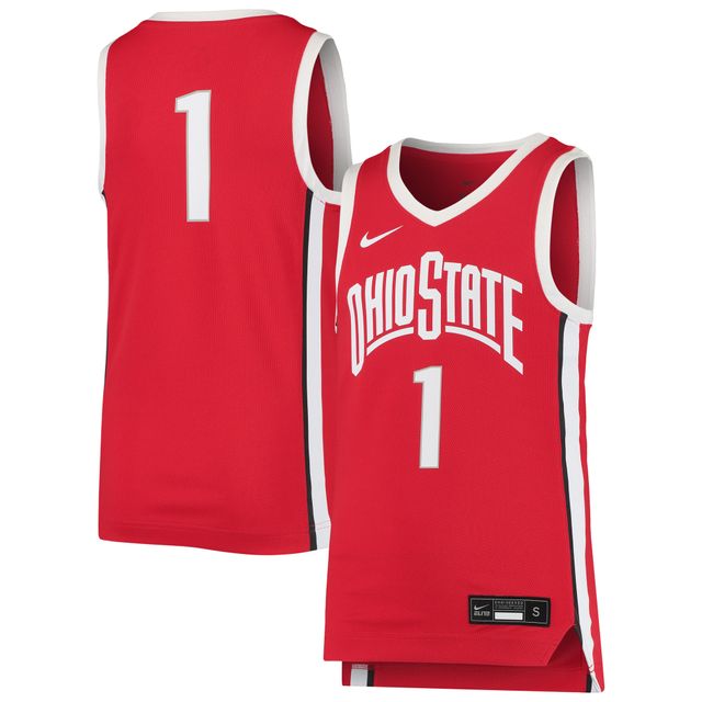 Maillot de basket-ball réplique l'équipe Nike #1 Scarlet Ohio State Buckeyes pour jeunes