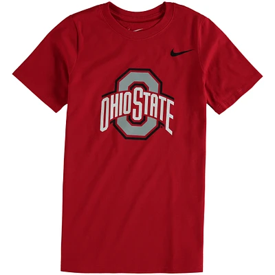 T-shirt à logo en coton Nike Scarlet Ohio State Buckeyes pour jeune