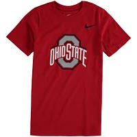 T-shirt à logo en coton Nike Scarlet Ohio State Buckeyes pour jeune