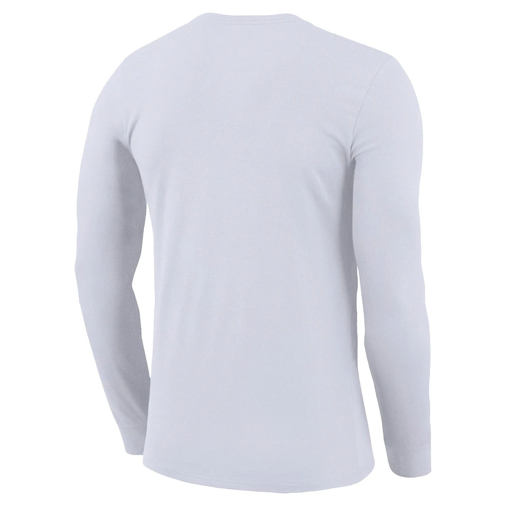 Youth Nike White Ohio State Buckeyes 2025 On-Court Bench Long Sleeve T-Shirt