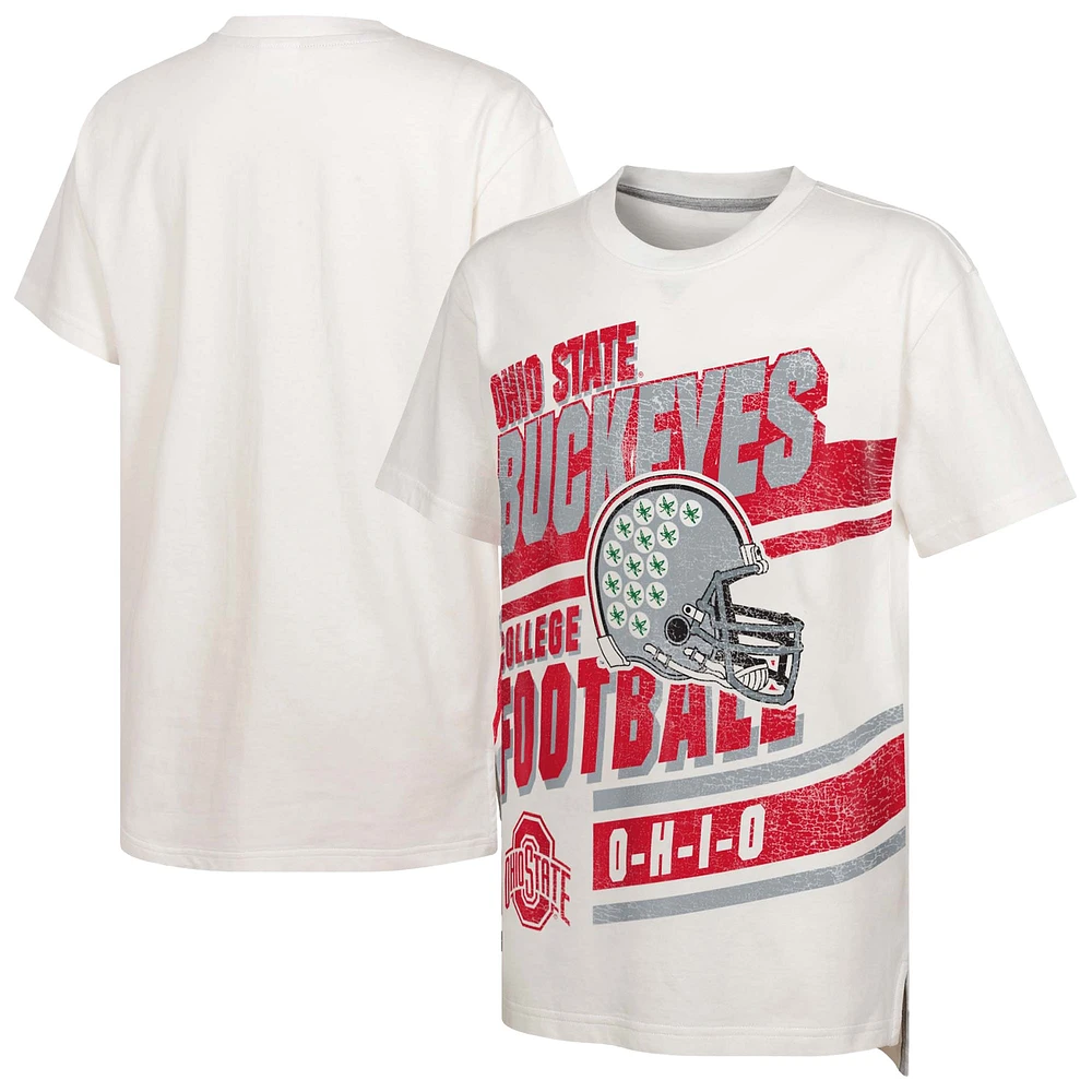 Youth Outerstuff White Ohio State Buckeyes Let's Get Loud Oversized T-Shirt