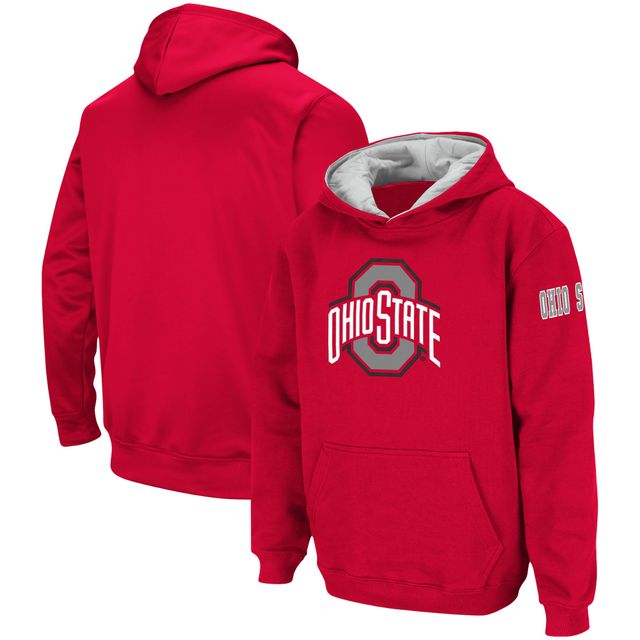 Chandail à capuchon gros logo Scarlet Ohio State Buckeyes pour jeune