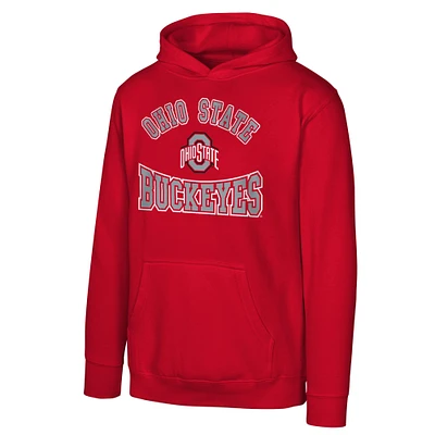 Sweat à capuche en polaire classique pour jeunes Scarlet Ohio State Buckeyes Hometown