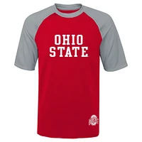 Youth  Scarlet Ohio State Buckeyes Mecca Dunes Rash Guard Raglan T-Shirt