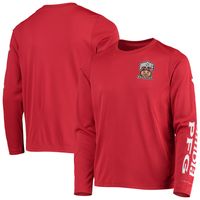 Youth Scarlet Ohio State Buckeyes PFG Terminal Tackle Long Sleeve Omni-Shade T-Shirt