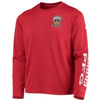 Youth Scarlet Ohio State Buckeyes PFG Terminal Tackle Long Sleeve Omni-Shade T-Shirt