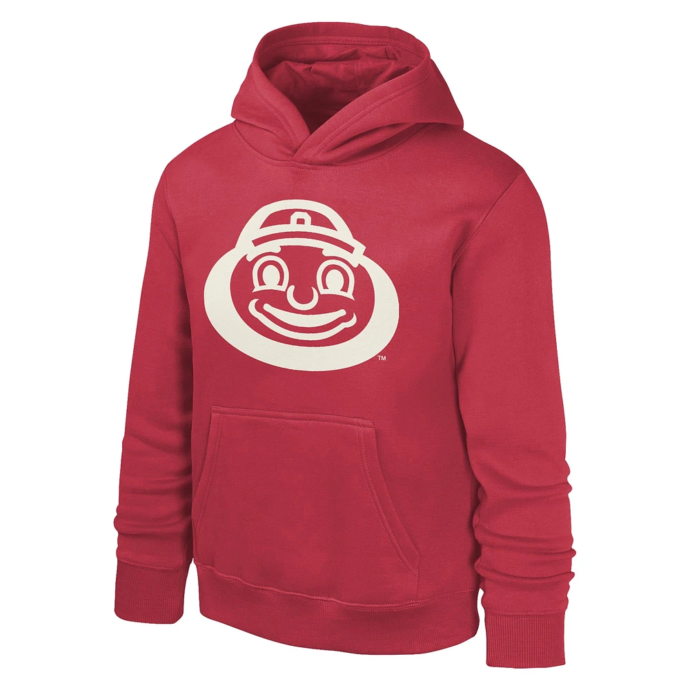 Youth Scarlet Ohio State Buckeyes Team Banner Fleece Pullover Hoodie