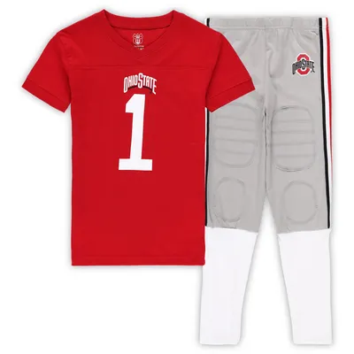 Ohio State Buckeyes Wes & Willy Youth Team Football Pajama Set - Scarlet/Gray