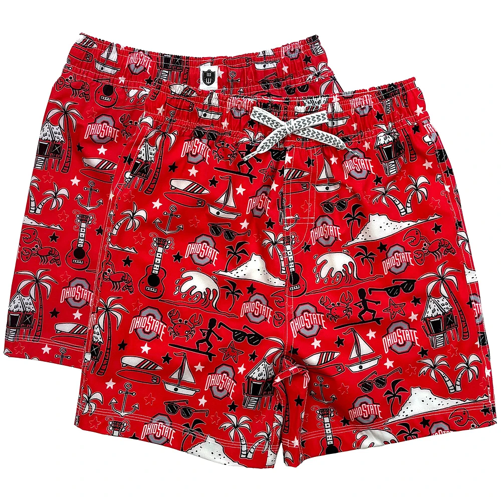 Maillot de bain Luau pour jeunes Wes & Willy Scarlet Ohio State Buckeyes