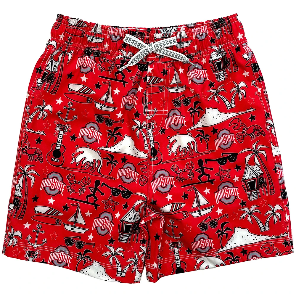 Maillot de bain Luau pour jeunes Wes & Willy Scarlet Ohio State Buckeyes